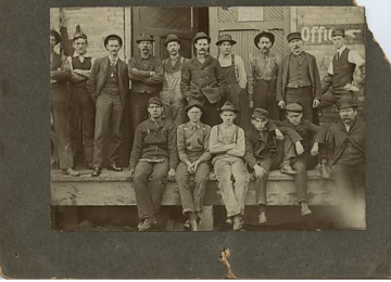Beadling Miners Outside Of The Nixon Electric Repair Shop Closer View